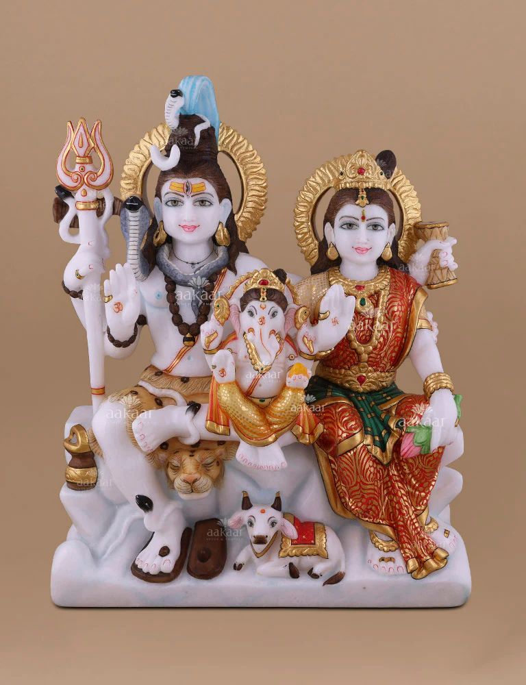 Shiv Parivar Marble Statue